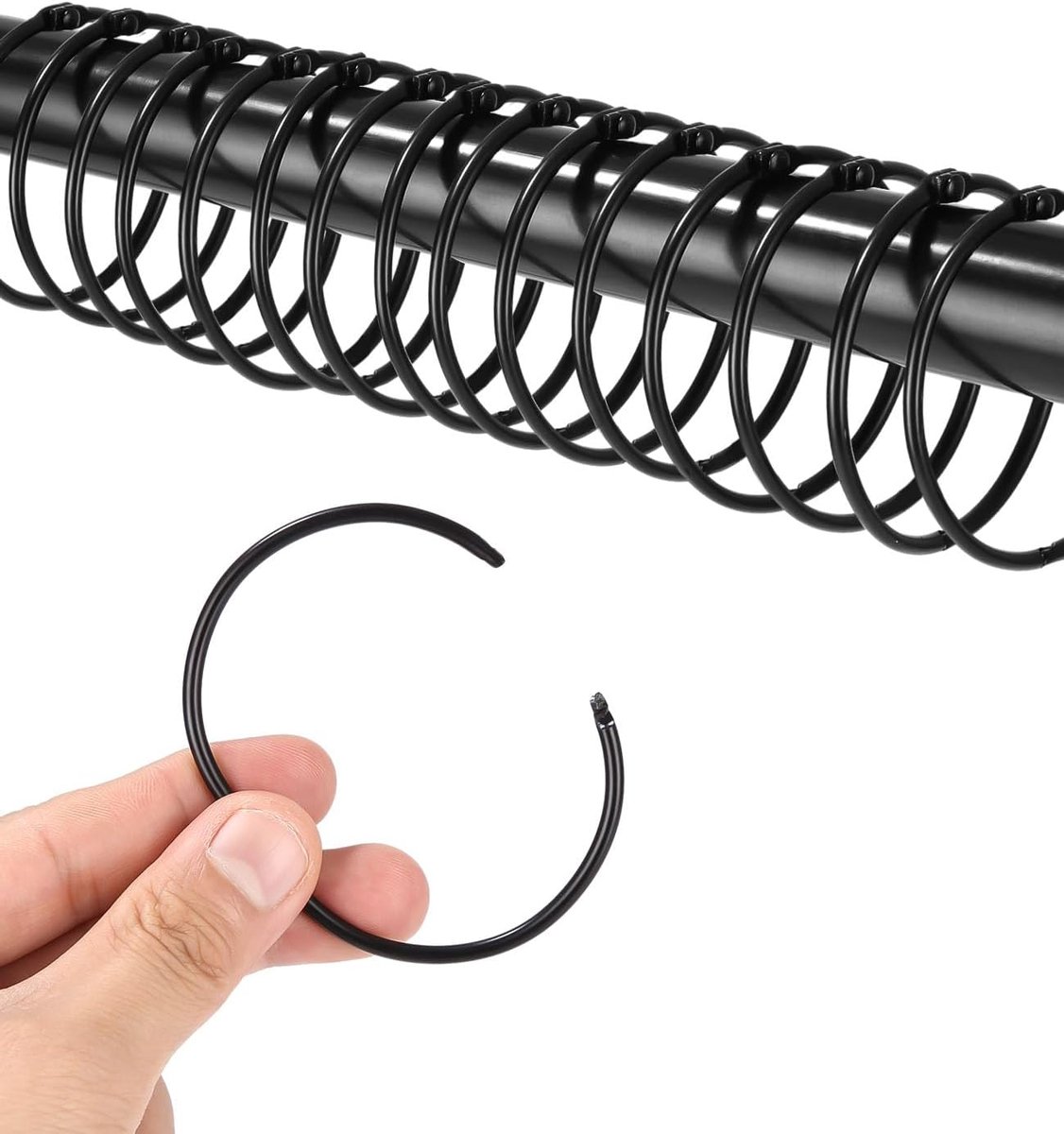 42 gordijnringen, 50mm gordijnringen, ronde douchegordijnstangenringen, ronde ringen, metalen clips voor gordijnen en gordijnstangen, douchestangen, rolluiken