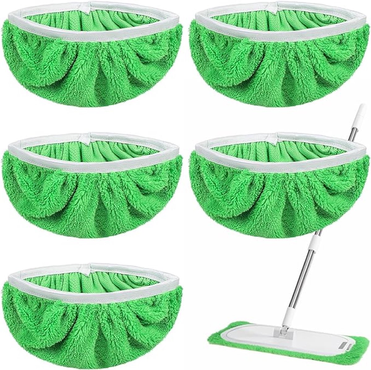 Dweilhoes, geschikt voor Swiffer dweil vervanghoes, herbruikbaar voor zowel droog als nat gebruik thuis, set van 5 stuks-Stijl 1