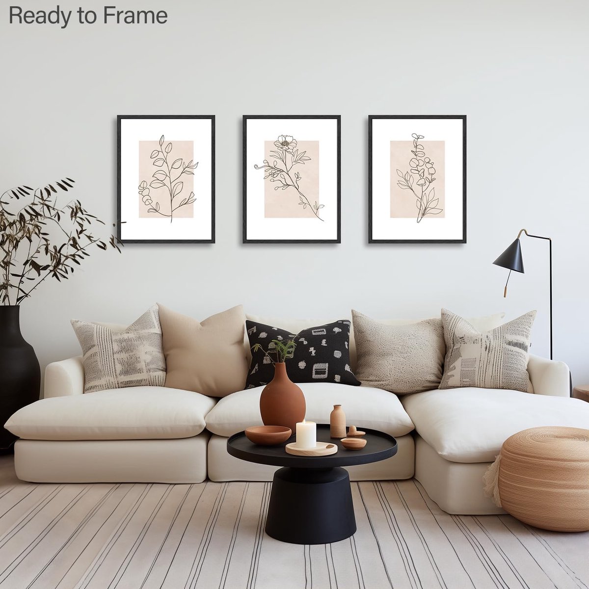 Beige Botanische Wanddecoratie Poster Abstract Minimalistische Bloem Muur Poster voor Slaapkamer Woonkamer Decor 12x16 in Niet Ingelijst Set van 3 — cadeau in Wonen & Interieur - foto 2
