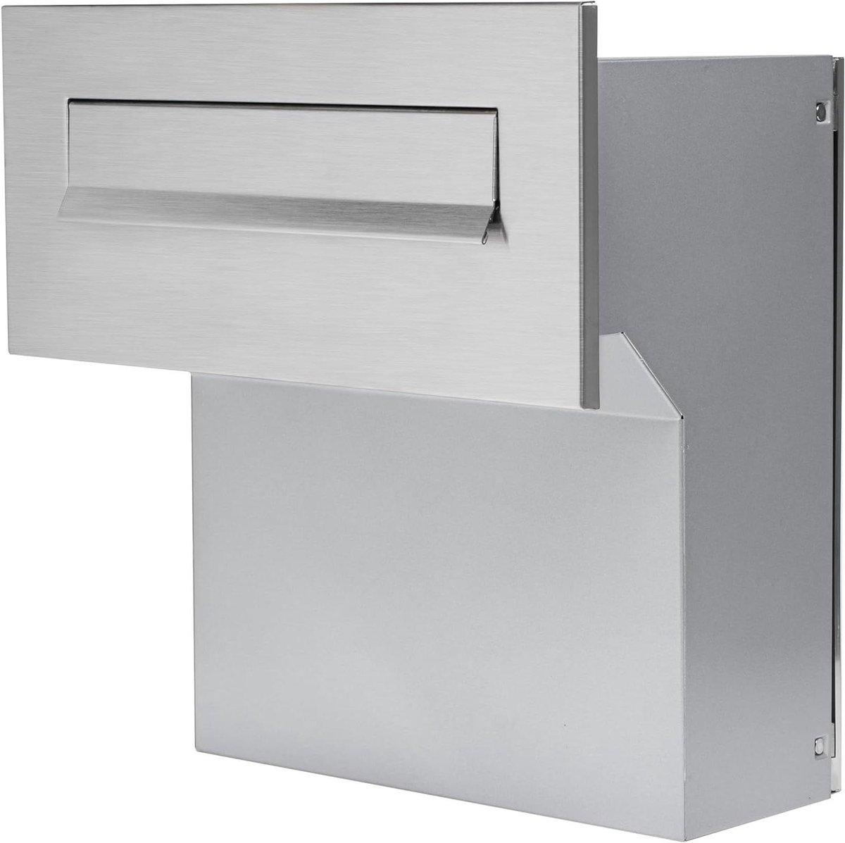 Wandbrievenbus - Inbouwbrievenbus brievenbus - Post ontvangen - Verstelbare diepte - 190-260 mm - Zilver