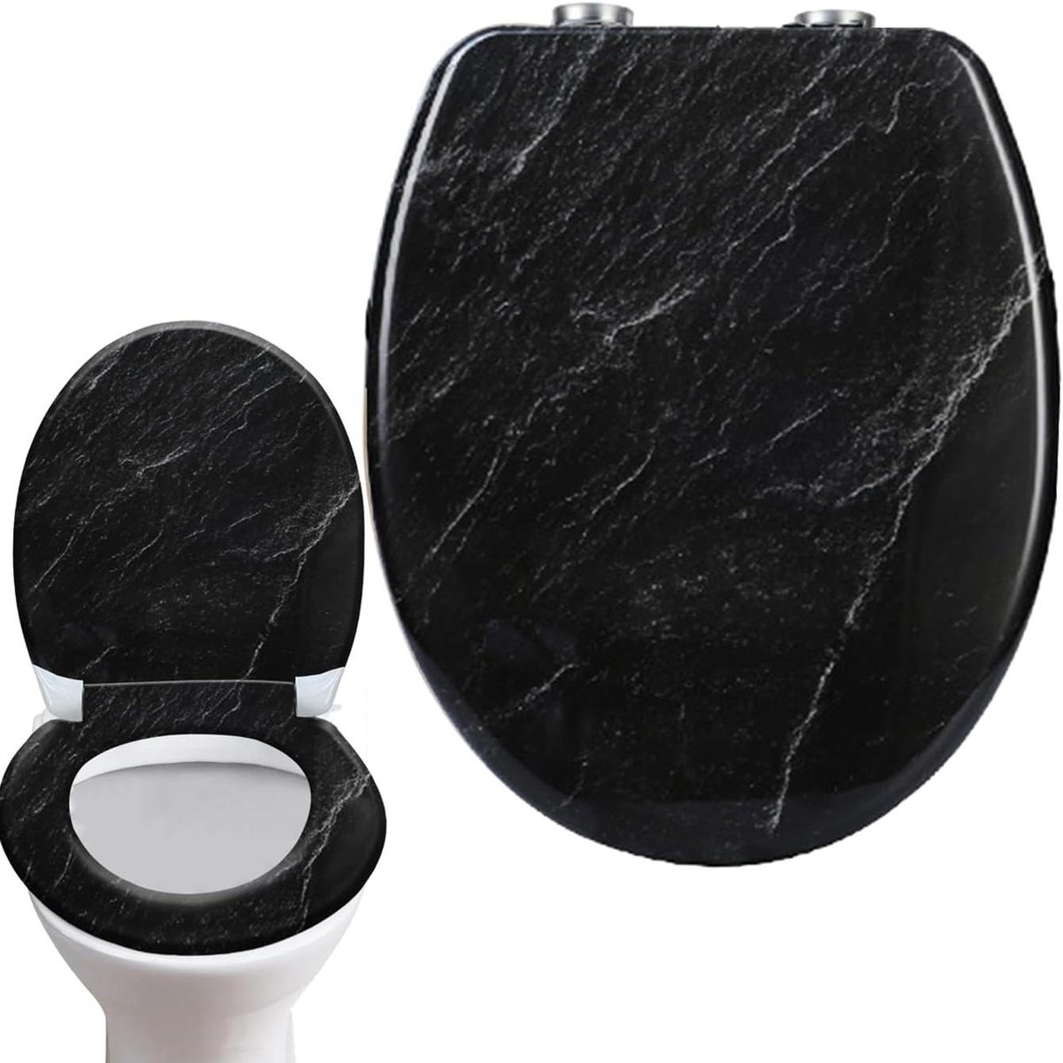Toiletbril - Toiletdeksel - Dagelijks Gebruik - Softclose Mechanisme - 446 cm - Zwart