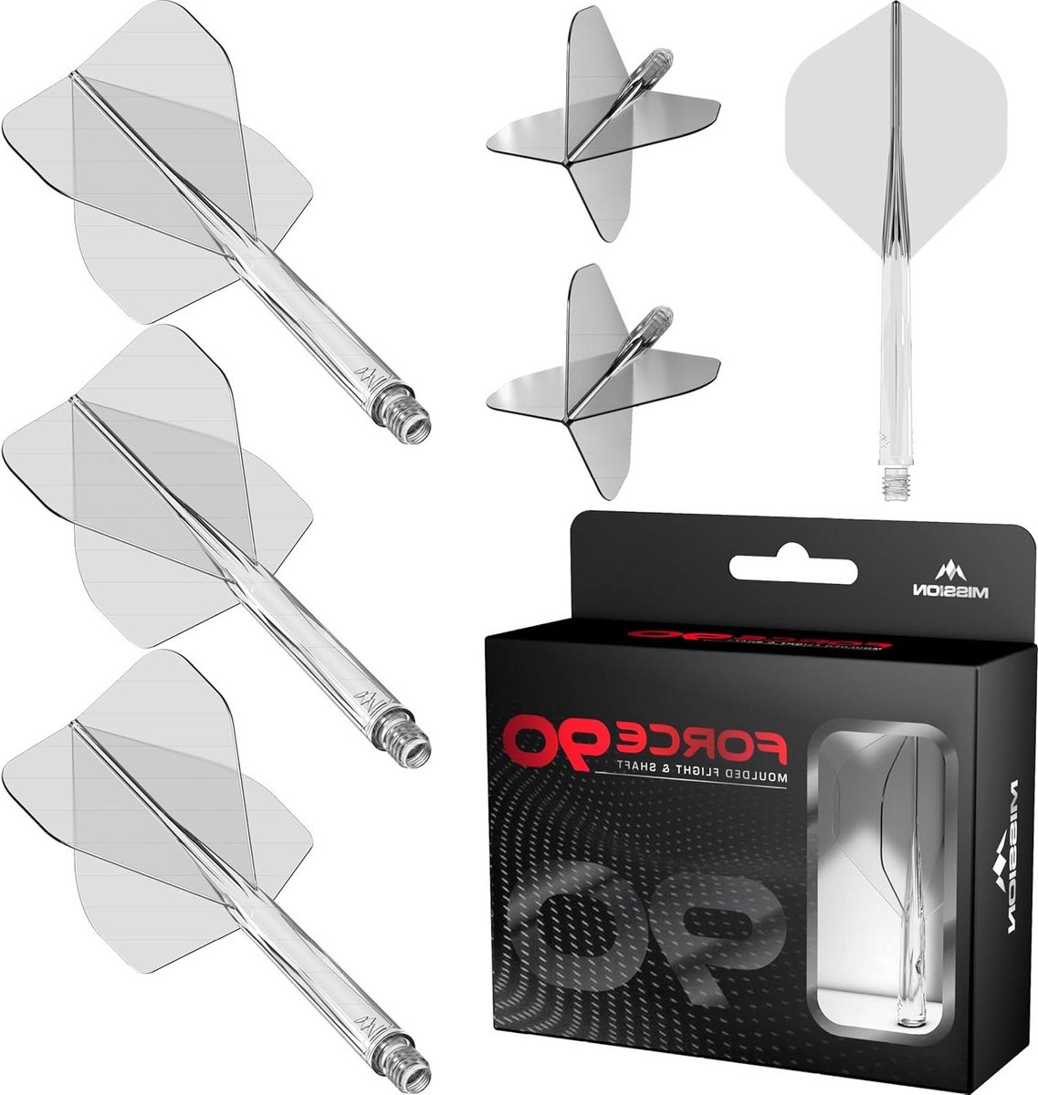 Dart Flights - Vlucht Assysteem - Precisie Darts - Geïntegreerd Ontwerp - Short - Transparant