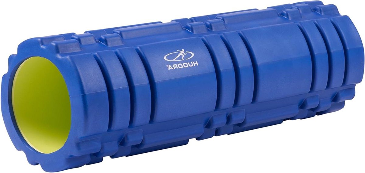 Massagerol Groot - Fasciarol Training - Spierherstel Bevorderen - Duurzaam EVA Schuim - 46 cm Lengte - Blauw/Geel