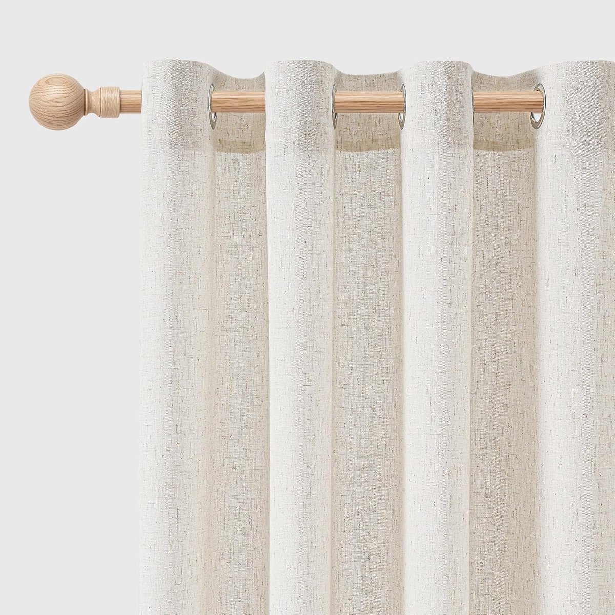 Linnen gordijnen woonkamer linnenlook gordijn halftransparant gordijnen ogen set van 2 H 260 x B 140 cm gordijn voor kinderkamer modern natuurlijk gordijn, linnen