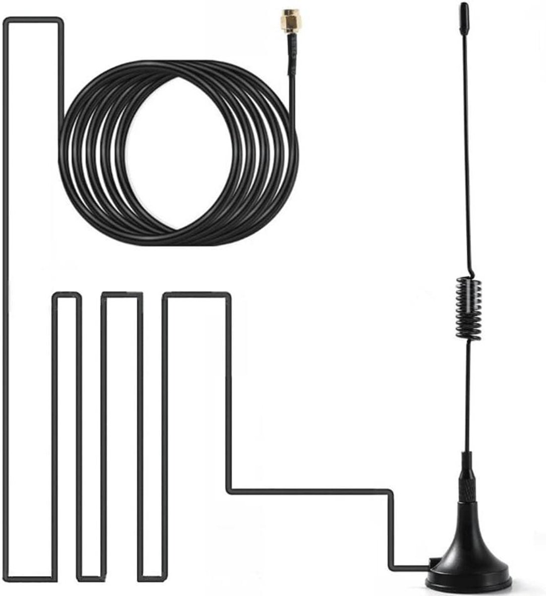 Digitale Radio Antenne - DAB Aerial - Auto Radio Luisteren - Magnetische Basis - 3 meter kabel - Zwart