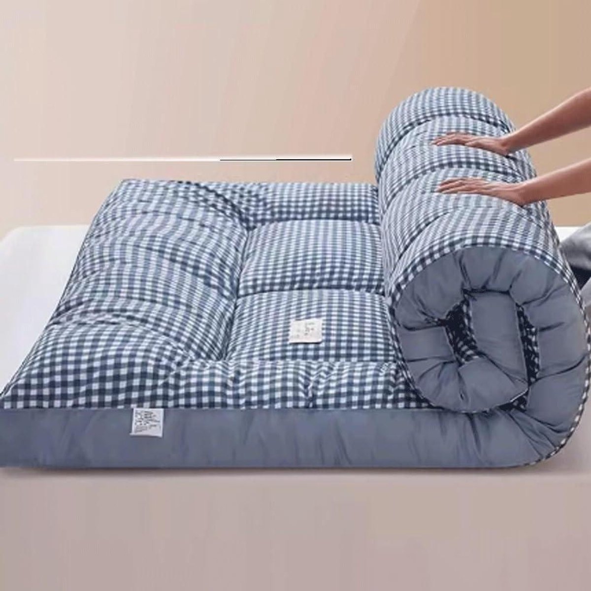 Japanse Vloermatras - Tatami Mat - Comfortabel Slapen - Opvouwbaar en Ademend - 90x200cm - Blauw
