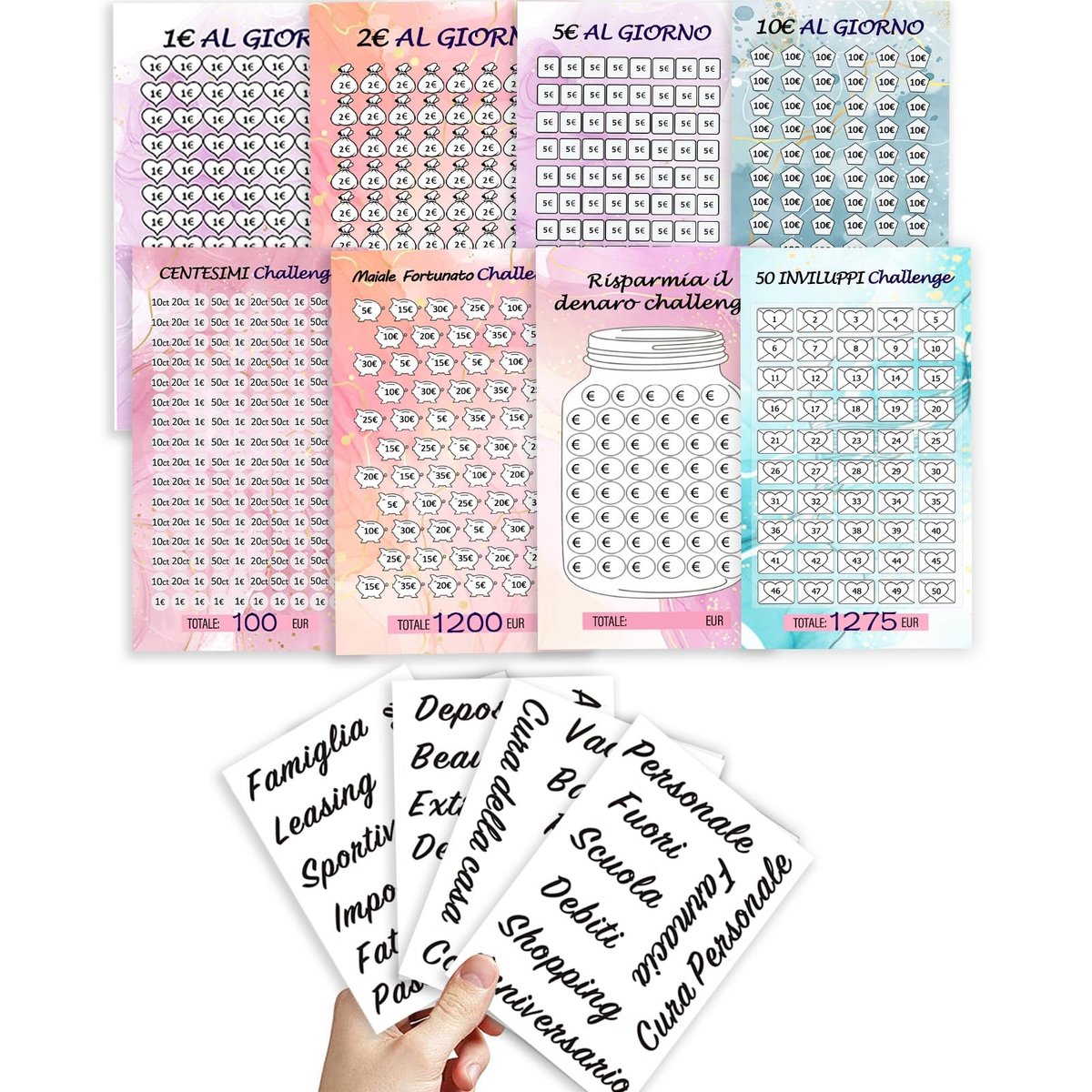 Dailygoods- Spaarplanner met ritssluiting - Budgetplanner - Geldmapjes - Huishoudboekje - Budgetorganizer - 8 besparingsuitdagingen