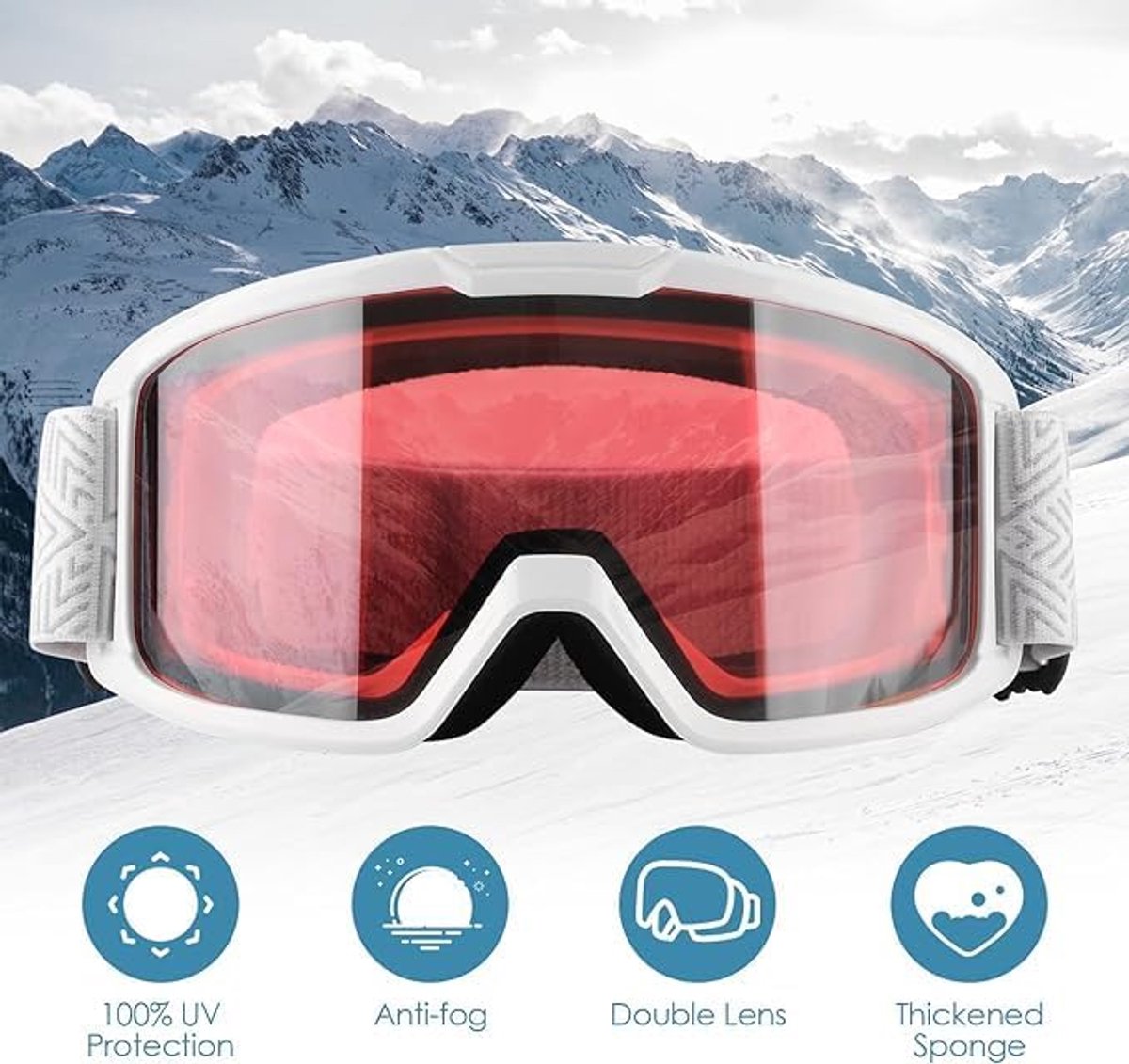 Goggles Anti-Fog Winddicht OTG Ontwerp Snowboard Goggles UV400 Blok Ogen Beschermen Lens Volwassen Jeugd