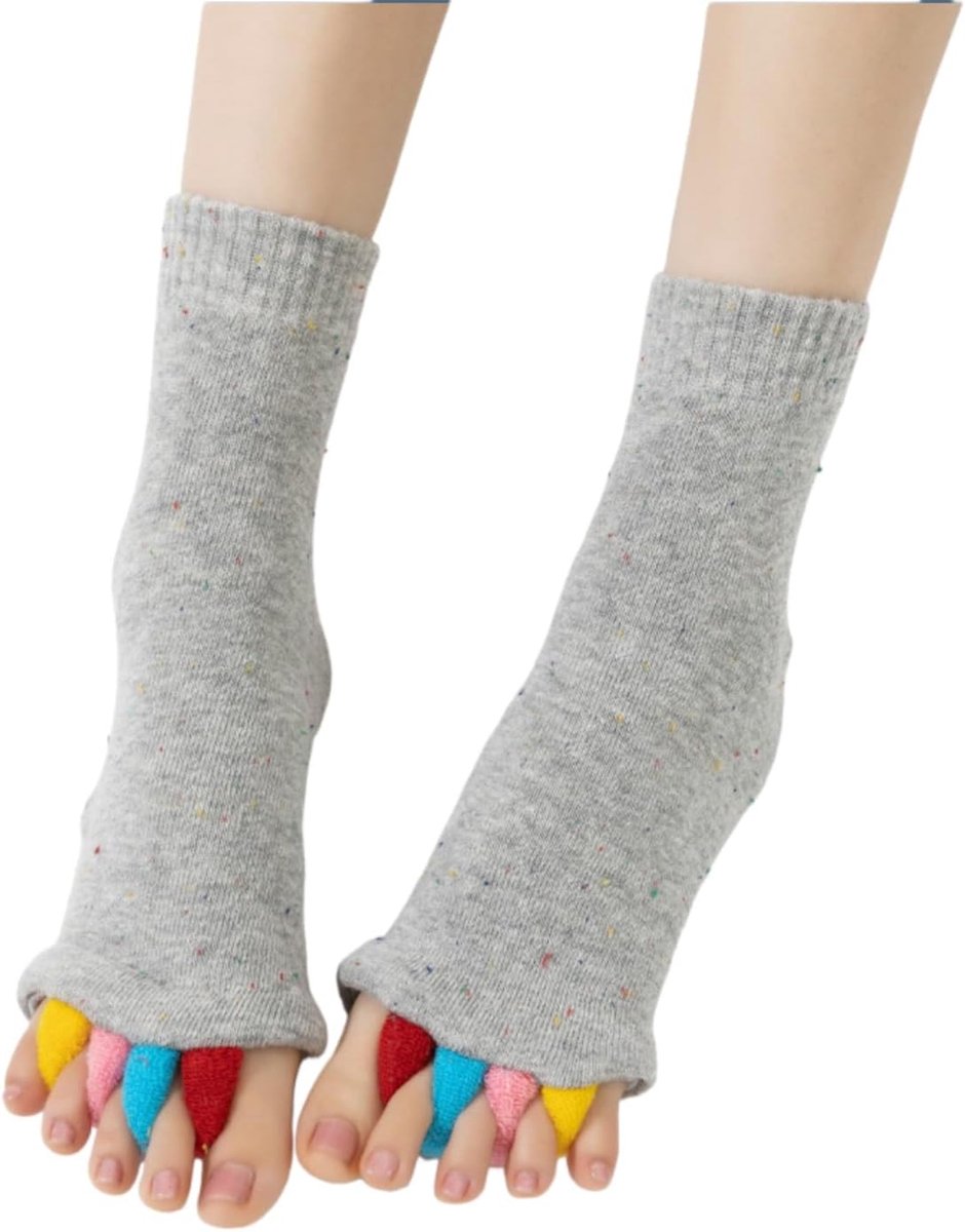 Sokken voor dames, antislip, teenloos, ademend, pilatessokken, ABS-stoppersokken, zonder tenen, yogasokken voor thuis, sport, workout