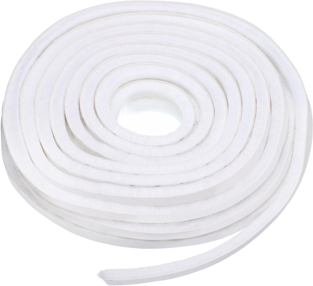 Weerstripborstel, 10 m x 7 mm, polyestervezel, zelfklevende afdichtingsstrips voor kolommen van 3-5 mm gaten, schuiframen, deuren, winddicht, vorstbestendig, stofdicht, wit