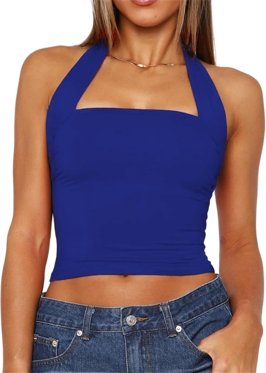 nekhouder rugvrije crop top mouwloos sexy Y2K tank rug slim fit tops
