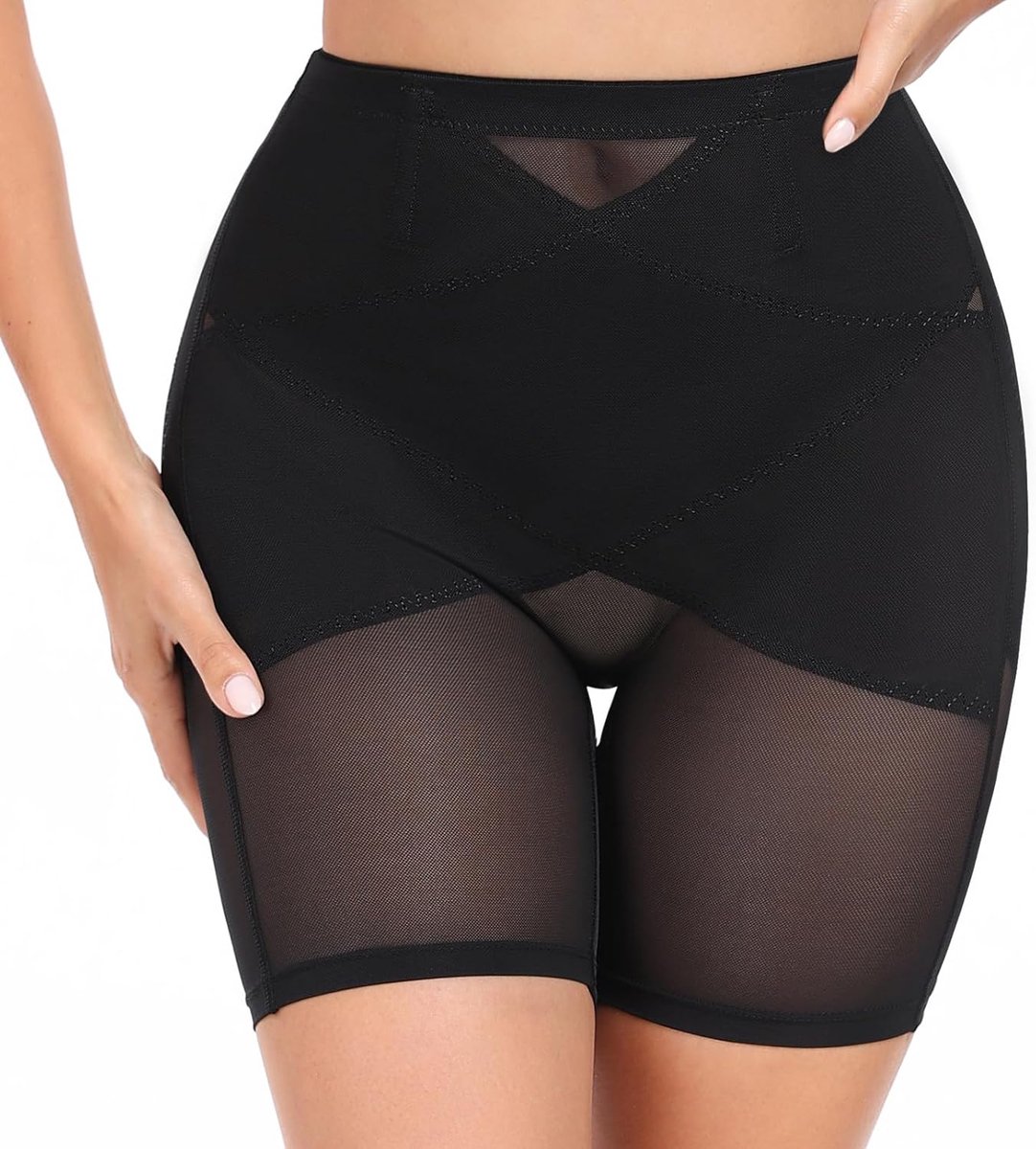 Buikweg-onderbroek voor dames, figuurvormende korsetbroek, shapewear met buik-weg-effect, hoge taille, ondergoed, shaping onderbroek met pijpen, buikcontrol