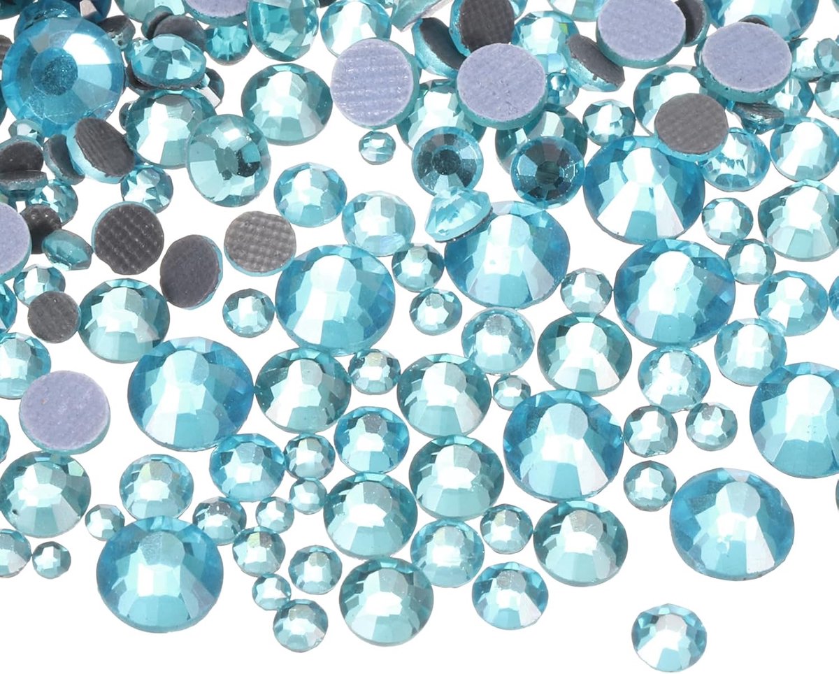 400 stuks strass-steentjes met thermische bevestiging, kristal, plat, glaskralen met transparante tas, kunstnagelset voor knutselen, kleding, doe-het-zelf, decoratie, 5 maten (SS6-SS20 set