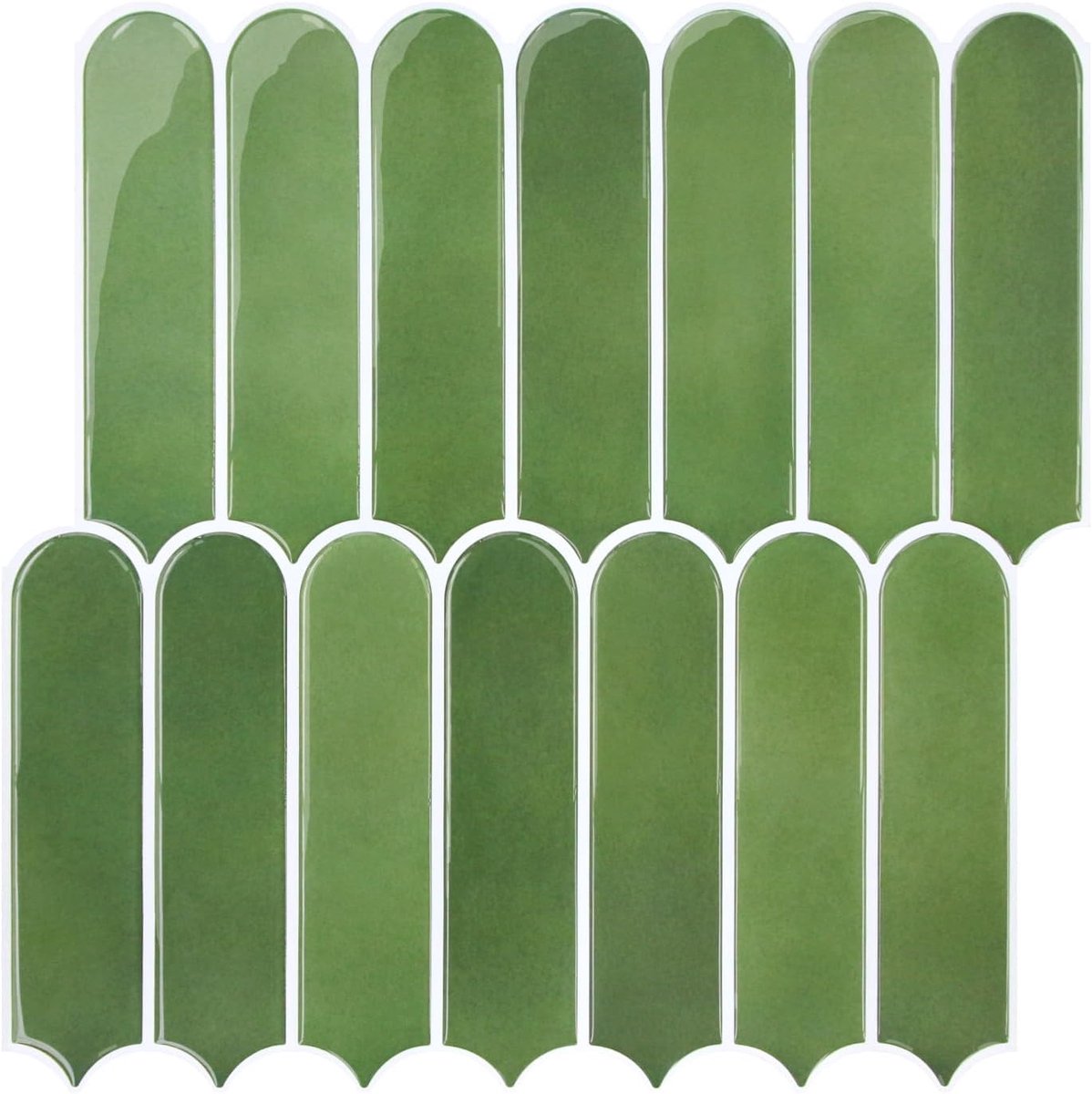 Dikkere 3D zelfklevende wandtegel groen, 10 vellen 30,5 x 30,5 cm, 3D vinyl zelfklevende tegels, visschubben tegelstickers, achterwand Plaktegels Keuken en Badkamer, waterdicht Verwijderbaar
