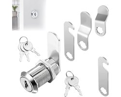 QTTVBTNA – 16mm Brievenbus Slot met 5 Sleutels – Hendelslot met 5 Sluitplaten – Universeel Vervangslot voor Brievenbus, Kastdeur, Meubel en Kleine Deuren