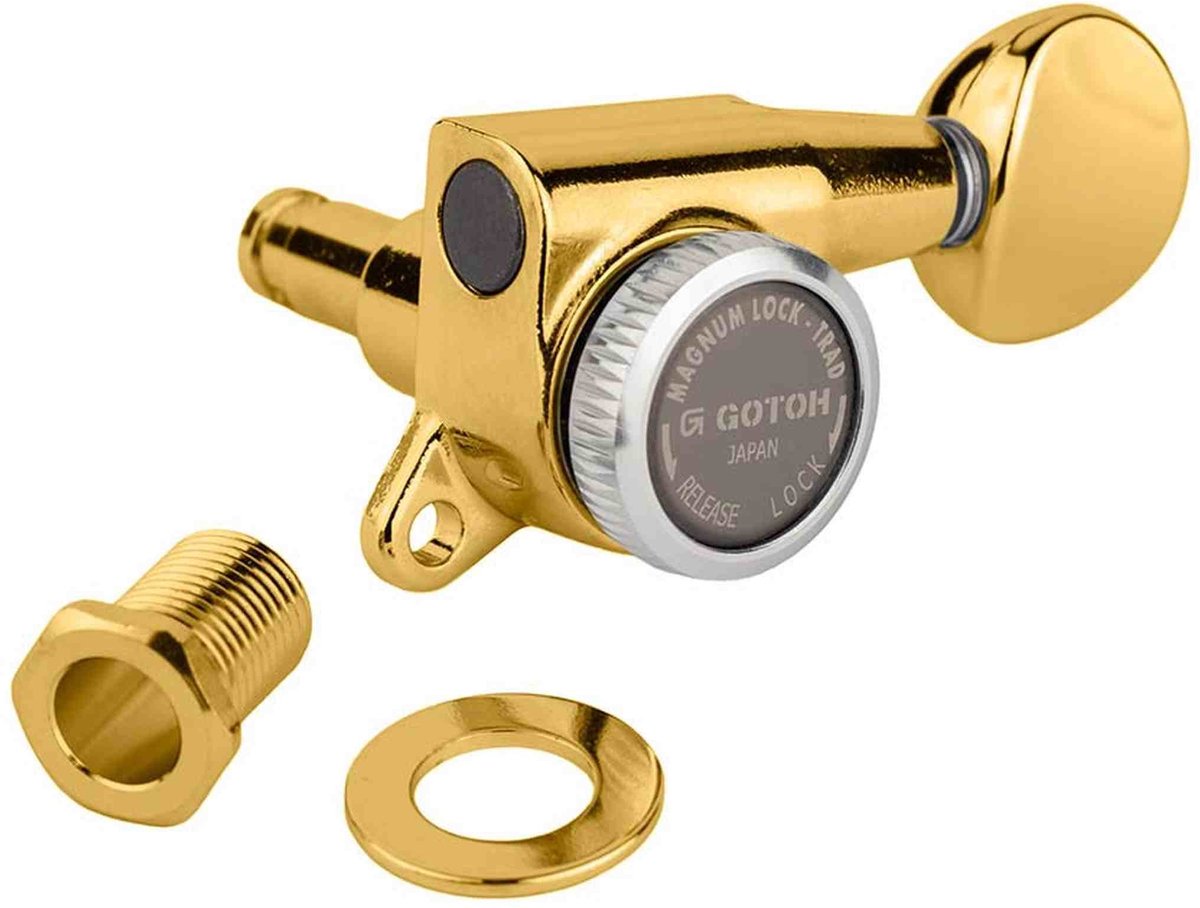 Gotoh GTH14072 SG381 stemmechanieken (posts 6xL) met Magnum Lock Trad and 05 knoppen, 6L, goud