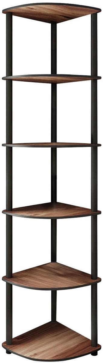 Skye Decor , Boekenkast, Bookcase 6 Corner - Walnut, MDF, Walnoot, 34 x 34 x 173 cm Okkernoot