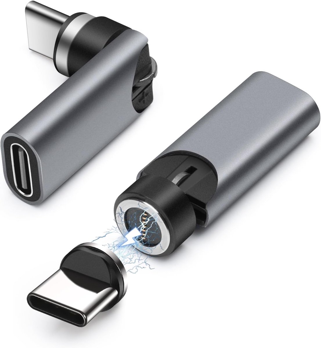 Swivel magnetic adapter TYPE-C 40W - 2-in-1 dustproof - snel opladen en data synchronisatie - set van 2 - SnelShoppen