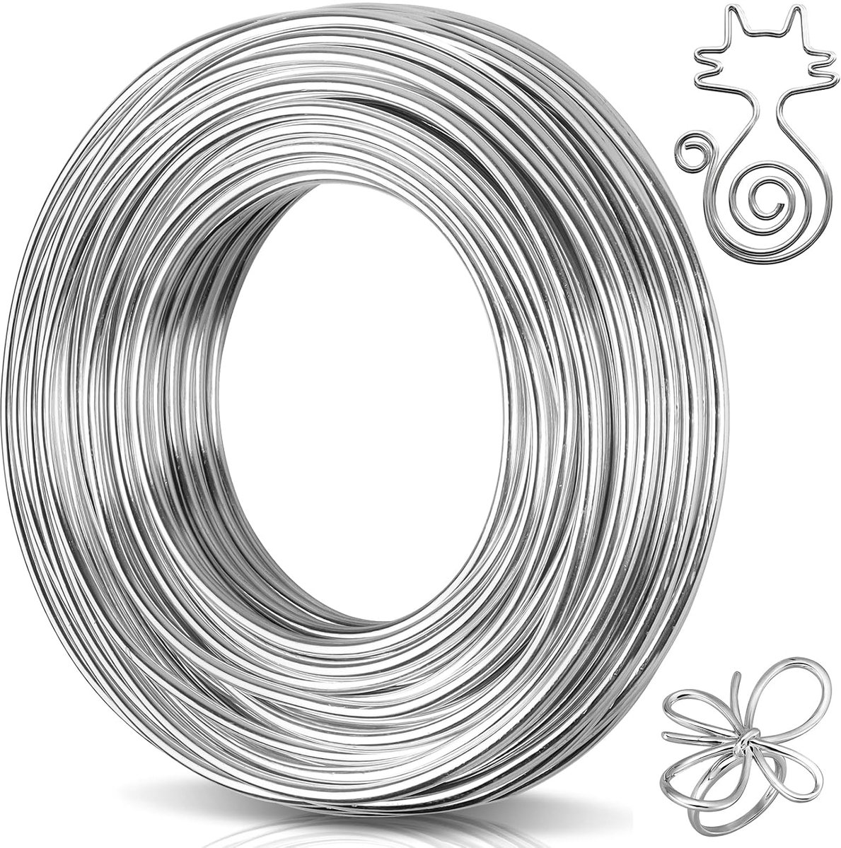 Draad 3 mm x 10 m Buigbare draad voor knutselen, aluminium sieradendraad, Dikke alu draad voor sculptuur, modellering, skelet, bloemenmaken, poppen DIY, sieraden maken