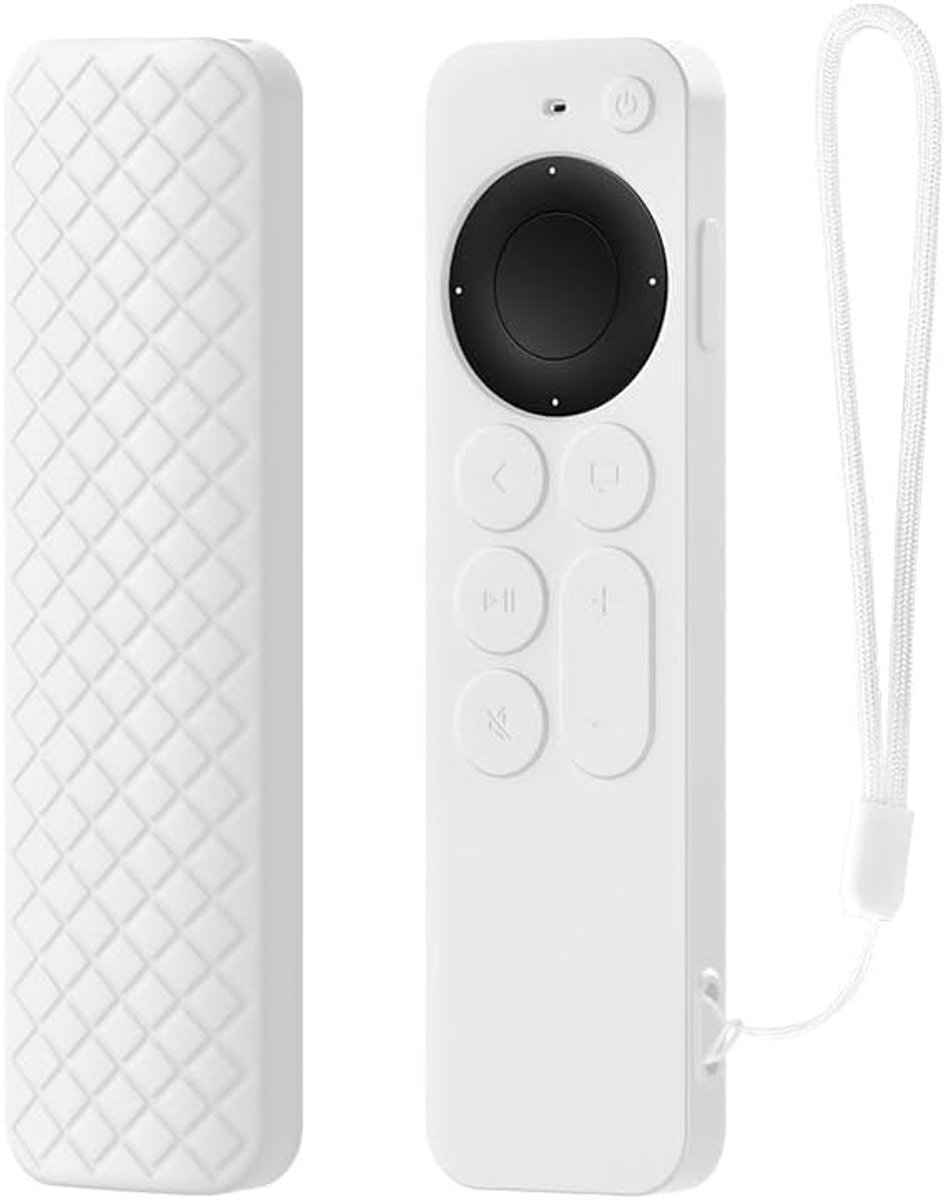 beschermhoes voor Apple TV 4K Siri Remote 3rd Gen (2022)/2e generatie (2021), Siri remote afstandsbediening, flexibele siliconen, beschermt tegen vallen en stoten (wit niet gloeien)