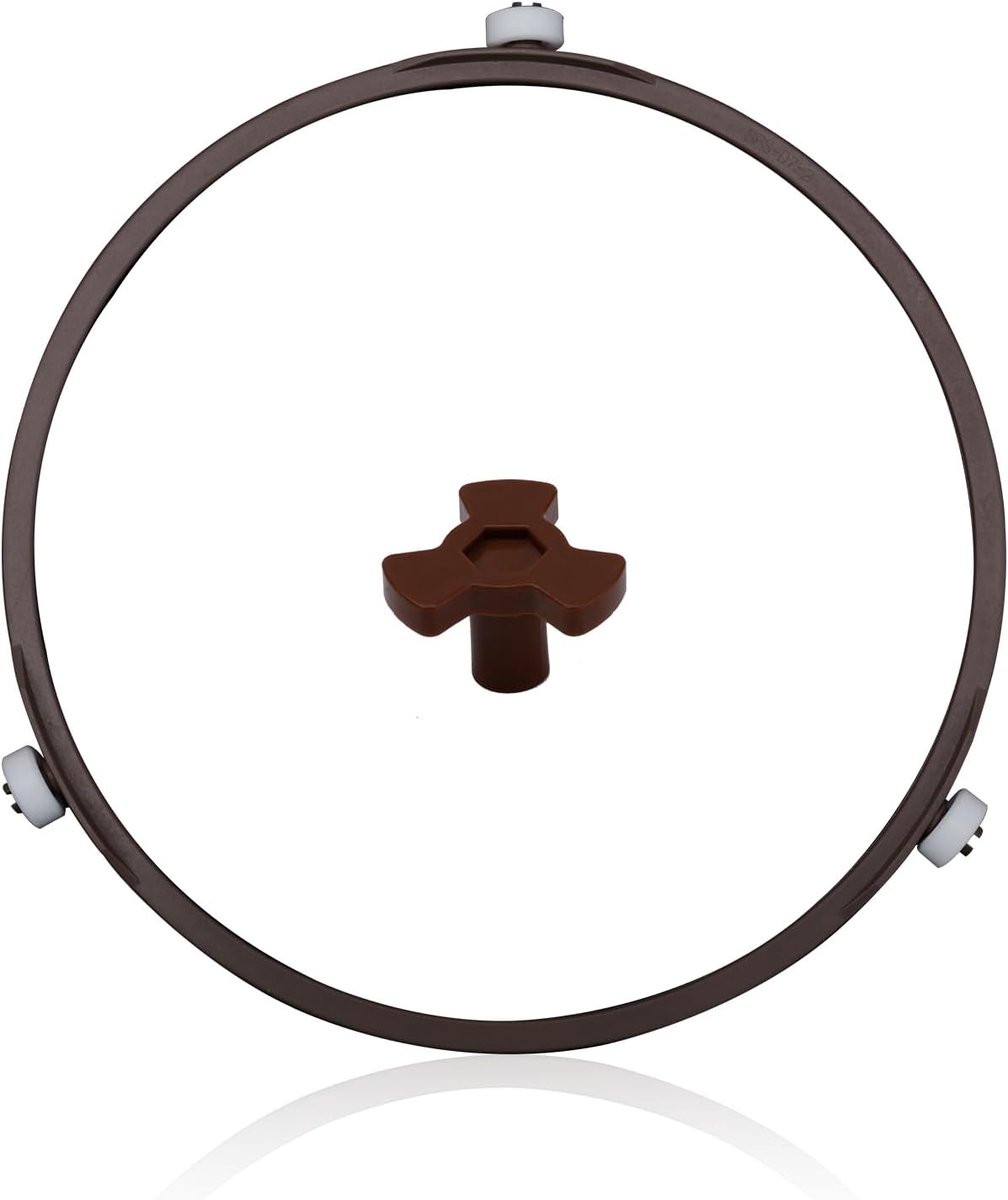 Magnetron Draaiplateau Ring, 17,8cm Premium Rubberen Magnetron Oven Tray Roller Ring Spinner Vervangende Onderdelen met Roterende Kern Ideale Ondersteuning Houder voor 24,5-27cm Glazen Trays