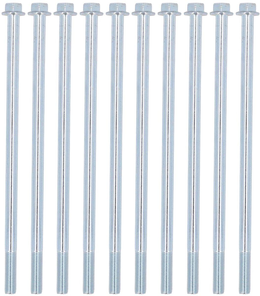 10 STUKS Lange Bouten, Koolstofstaal Flens Zeskantbouten voor Generatoren, Waterpompen en Grasmaaiers, Bouten met Fijne Draad met Gedeeltelijke Draad, Centrale As van de (M10x230)