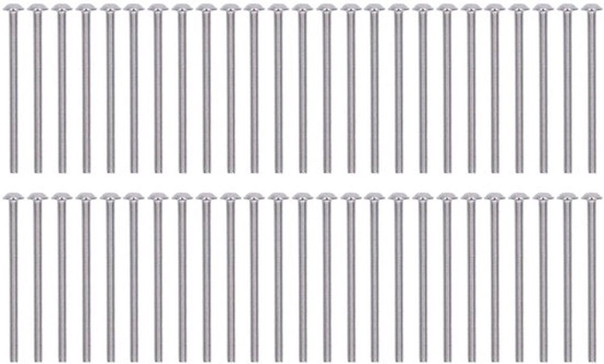 Dailygoods- Bolkopschroeven 50-delig - A2-70 Roestvrij Staal - Inbusdoppen - Schroefdraad - Knoppen - Hoogwaardige Kwaliteit - Inbusschroeven