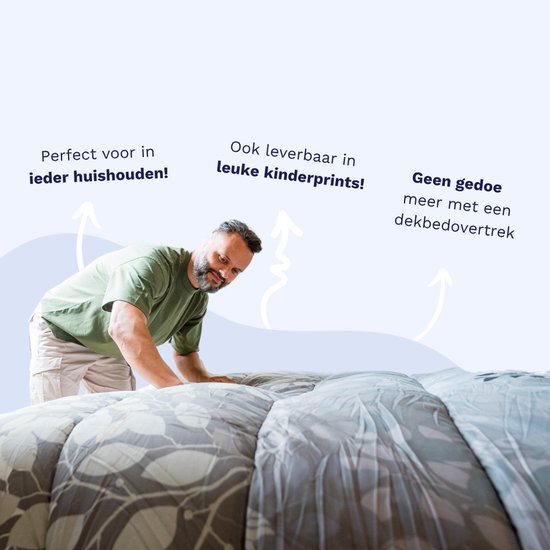 Man met grijs bladerendekbed, perfect voor elk huishouden