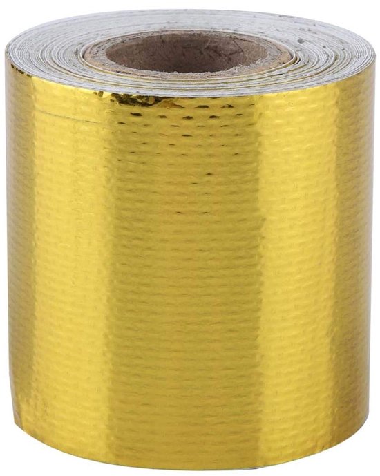 Hittebarrière Zelfklevende Warmtereflecterende Tape Rol 5 m * 5 cm Aluminiumfolie Hitteschild Tape(gouden) — afbeelding 5