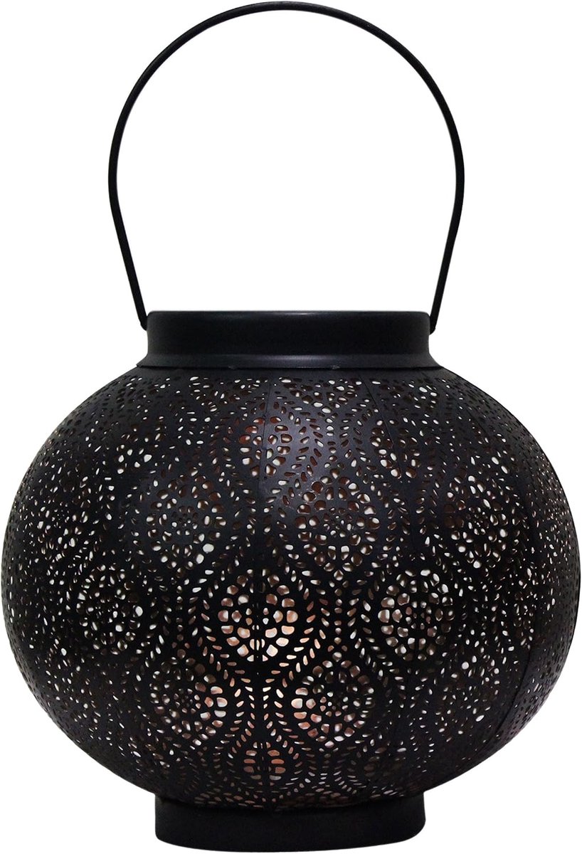 Lichthouder lantaarn van metaal, 22 cm, windlicht, tuinwindlicht, voor woonkamer, woonkamer, outdoor en tafellamp