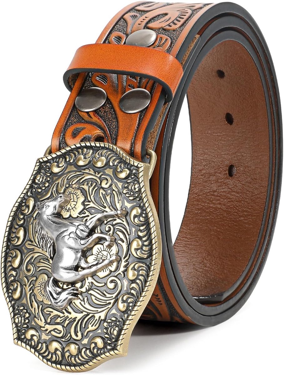 Westerse Lederen Gesp Riem Voor Mannen Vrouwen Cowboy Cowgirl Mens Lederen Riem Voor Jeans Kerst Mannen Riem Geschenken