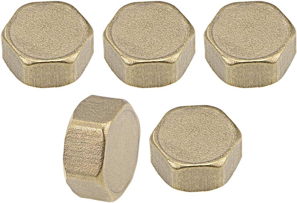 Map 1/2 inch messing plug 5 stuks G1/2 slang vrouwelijk aansluiting Hex Compression Stop aansluiting ventiel 11 x 23 mm