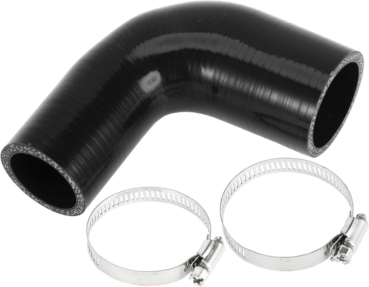 ABSOPRO 1 Set 35mm/1.38"-45mm/1.77" ID 90mm/3.54" Lengte 90 Graden Zwarte Auto Siliconen Slang Met Klemmen Koelslang Universeel