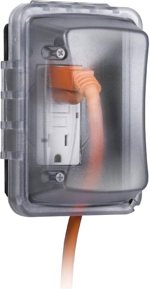 SnelShoppen - Weerbestendige In-Use Socket Cover 1-Gang voor Buiten, Transparant, 2.75 Inch, Eenvoudig Te Installeren, Voor Tuin, Camping en Buitenact