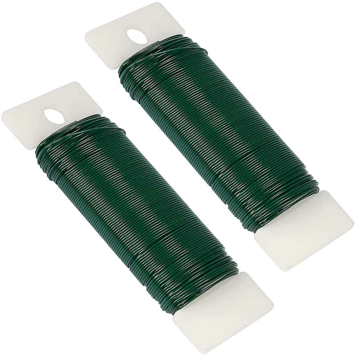 Draad 22 meter groene bloemendraad voor bloemarrangement, handwerk, krans, plantenambachten (groen, 2 rollen)