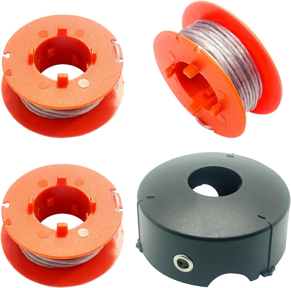 Grastrimmer Spoel Vervanging voor Bosch ART 23 26 30 Combitrim Easytrim grastrimmer Pro-Tap Automatische Spoellijn 8M met F016L71088 Hoes (3 spoelen + 1 Hoes) 3 spools + 1 Hoes