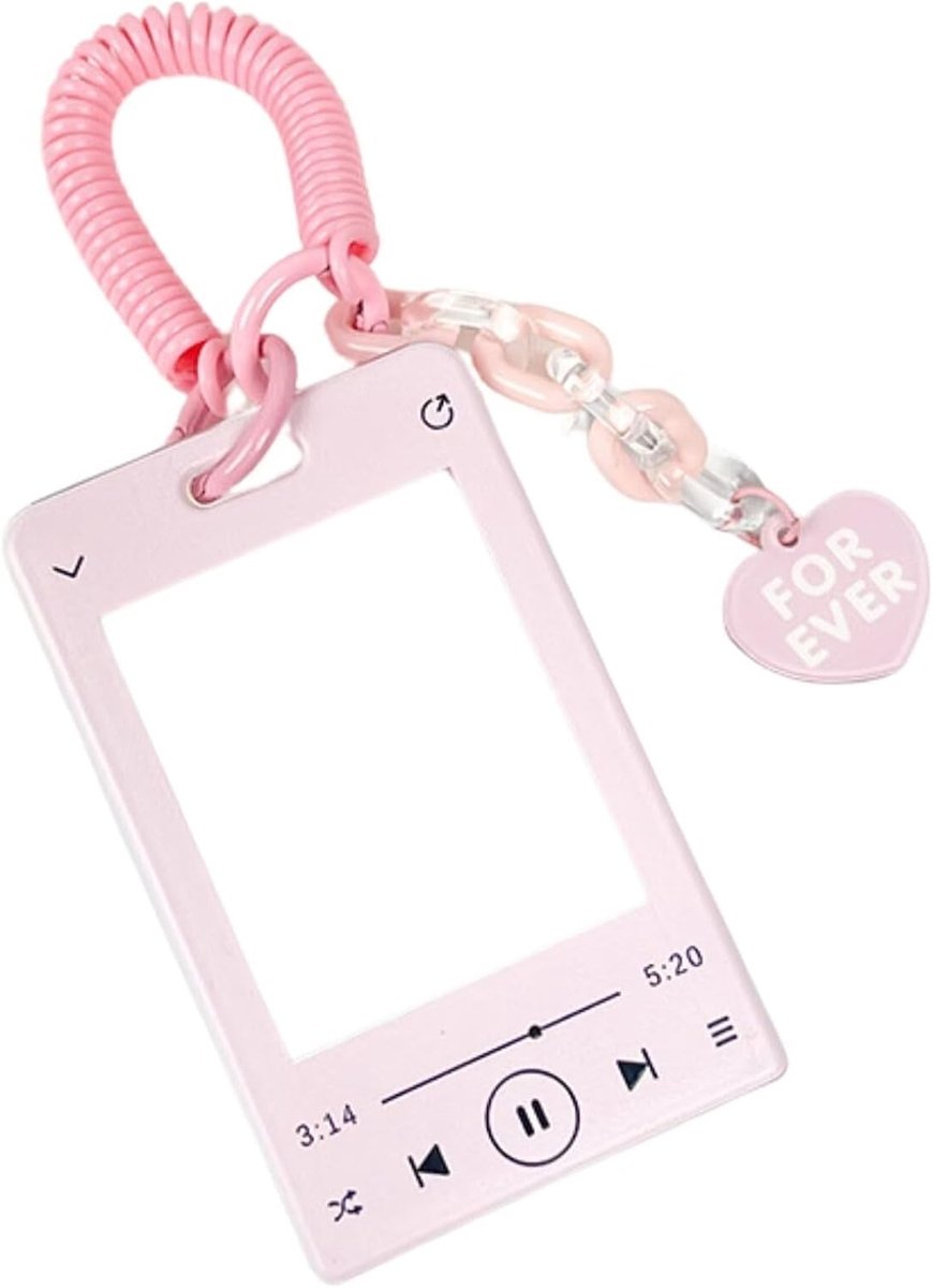 KPOP fotokaart stage, acryl cartridge, fotolijsten, toplader, 7,5 x 10,1 cm, sleutelhanger camera KPOP, KPOP fotoalbum - roze