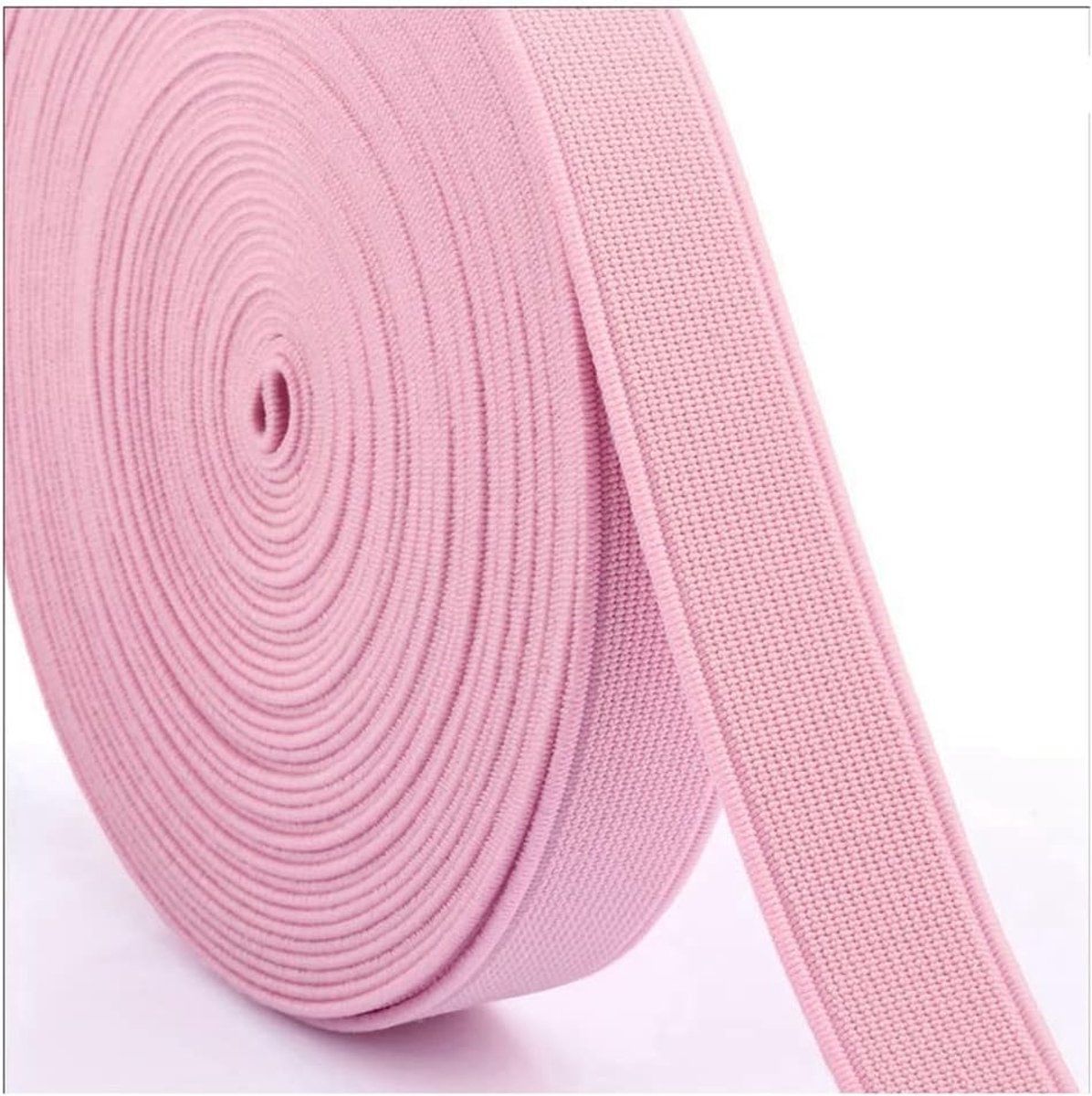 Elastische banden, stretchband voor naaien, canvasbinding, versleutelde elastische band voor doe-het-zelf handwerk, taillebanden, kleding, schoenmaken, 1,5 cm, roze