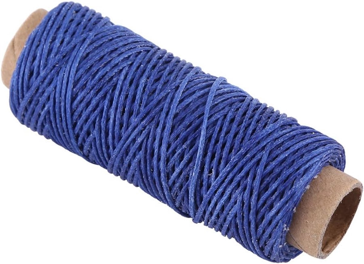 Naaien platte waxdraad koord hand stiksels DIY lederhandwerk gereedschap 150D 1mm (koningsblauw)