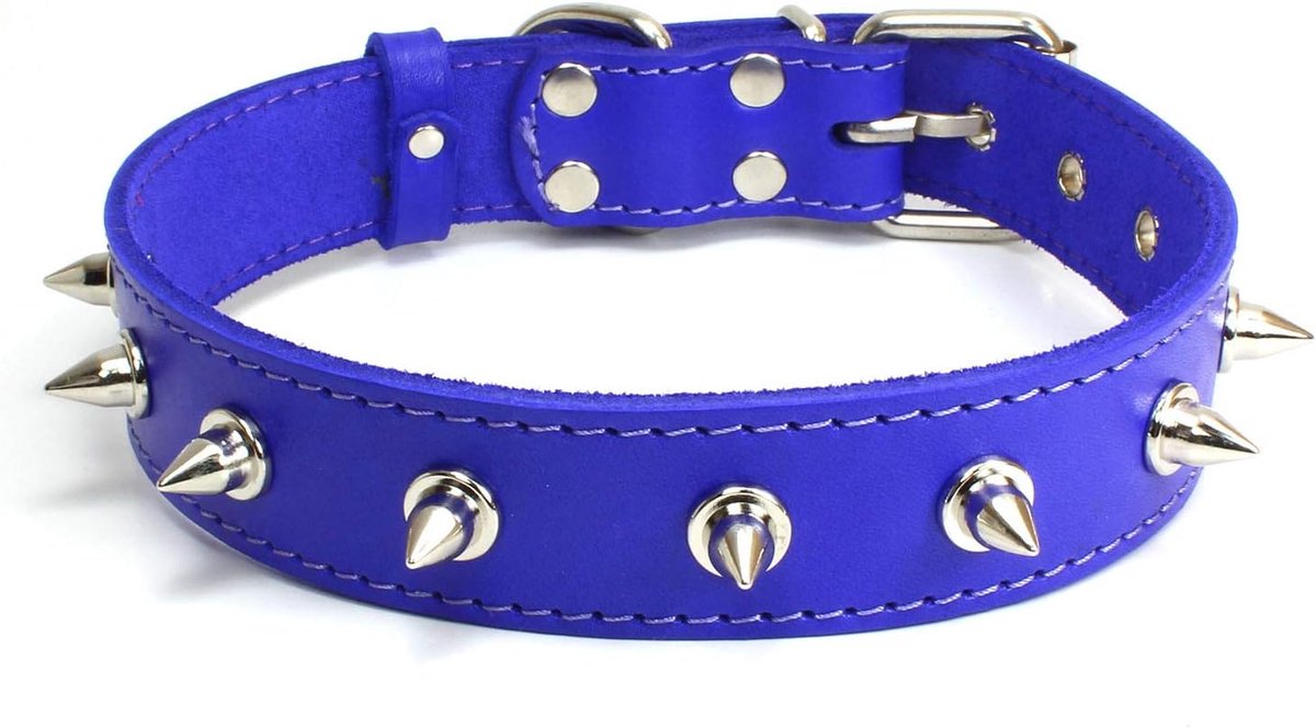 Sulla echt leer gewatteerde handgemaakte hondenhalsband in modieuze kleuren gevlochten M/L/XL, L 39cm-49cm, paars