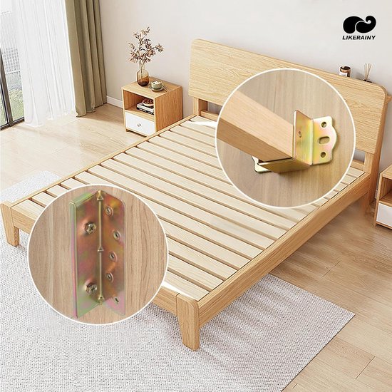 Meubel Aansluiting Scharnier Houten Balkbevestiging Breedte 40 mm Railbeugels Ophanging Verbinding Fittingen Schrijnwerk Haken Bevestiging voor Bedframe Metaal 4 stuks — afbeelding 4