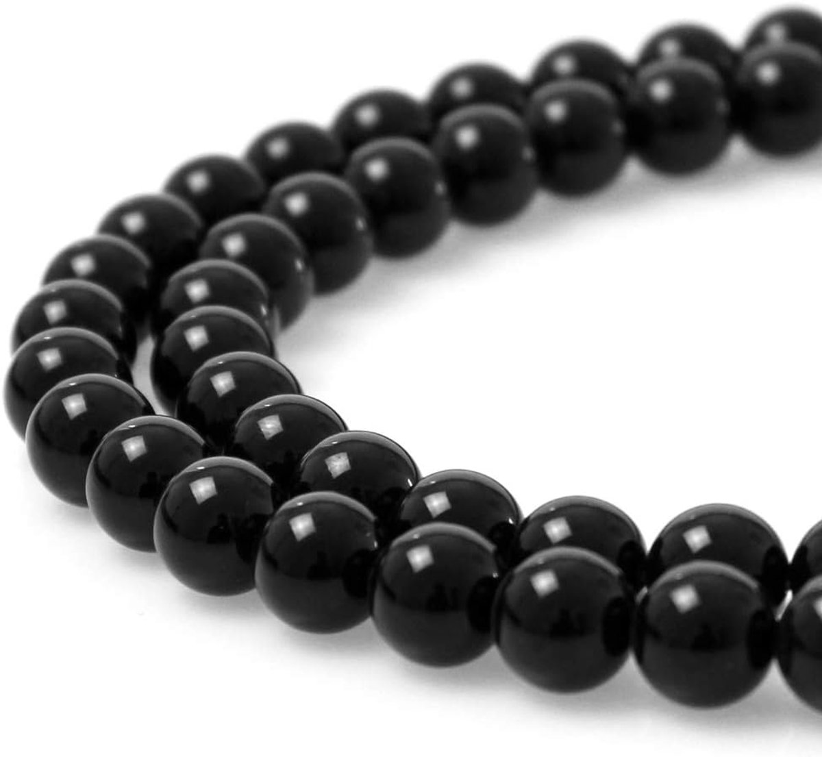 Kralen Zwarte Steen Ronde Losse Natuurlijke Halfedelsteen Kralen Voor het Maken van Sieraden Armbanden Kettingen