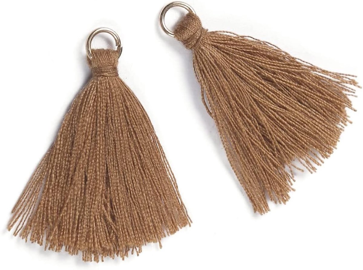 50 stuks mini-kwasthangers, 3 cm, katoen, franjes, kwastjes, armband, sleutelhanger, knutselen, kwastjes voor oorbellen, sieraden, tassen, bladwijzers, doe-het-zelf handwerk, accessoires