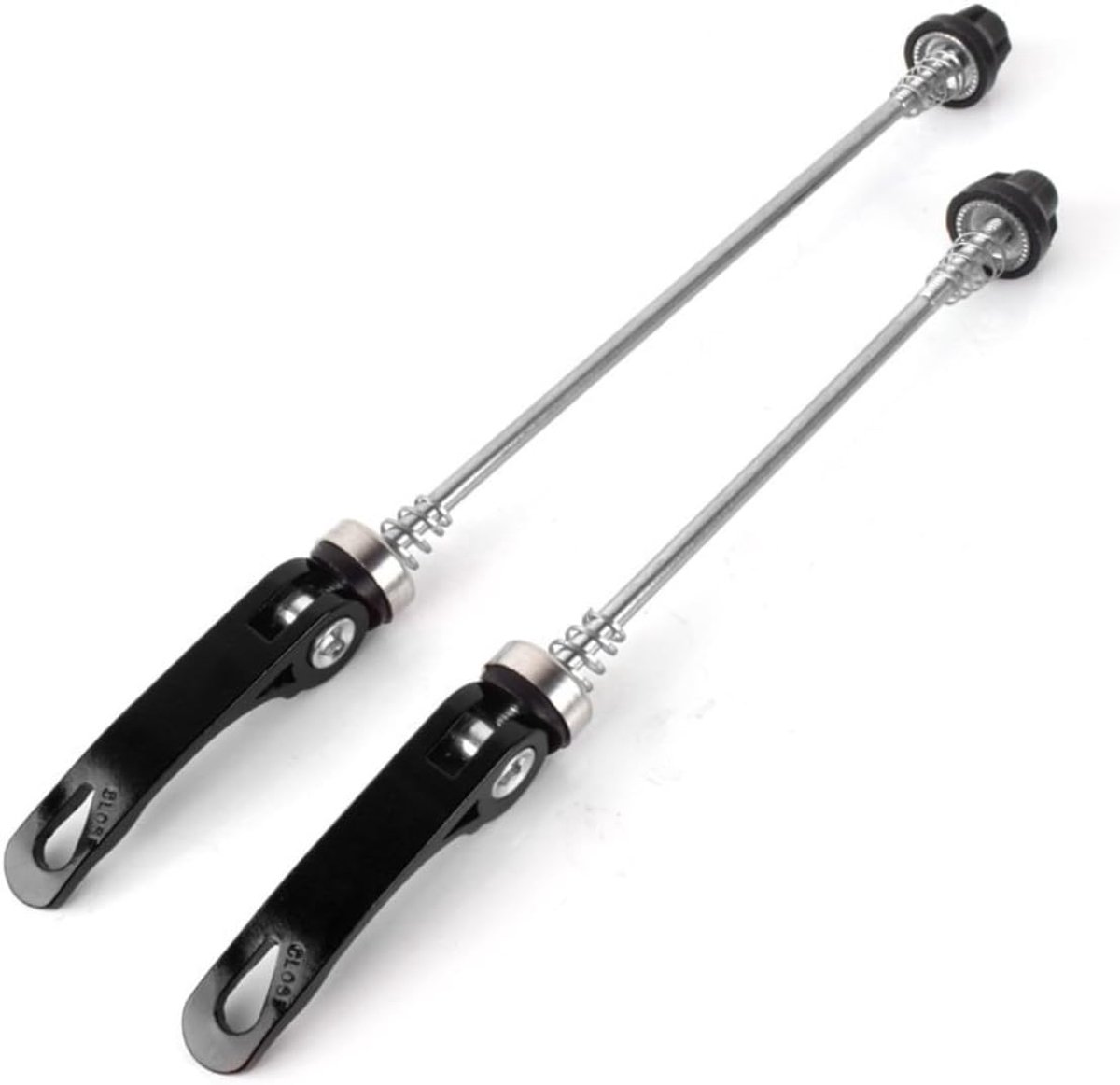 Fietsassen met snelsluiting, zwart, compatibel met MTB en racefiets, 2-pack
