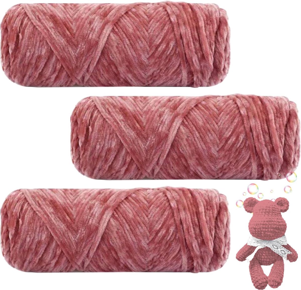 300g (3×100g) fluweelzachte babywol, fluweelwol, fluwelen chenillegaren, zacht en pluizig chenillegaren, zachte en pluizige pluche wol