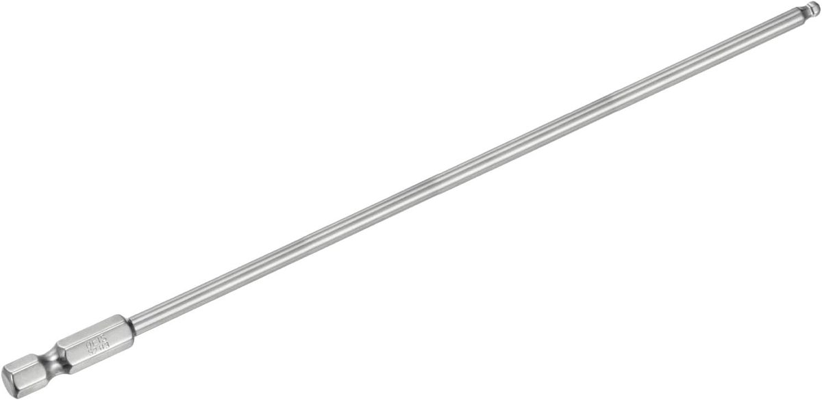 Magnetische kogelschroevendraaierbits 3 mm (H3.0) grootte 1/4 inch zeskantaansluiting 200 mm (8 inch) lengte magnetische kogelkop staal S2 metrische bits
