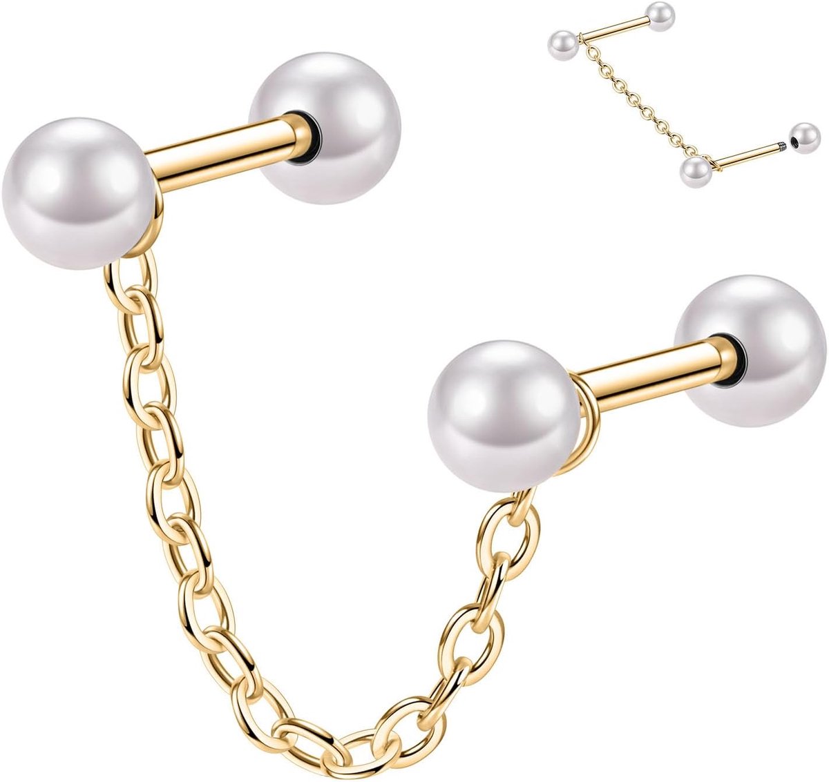 hengkaixuan 316L chirurgisch staal helix oorbellen 16G kraakbeen oorstekers helix oorbellen tragus bars conch oorbellen dangle ketting oorbel kraakbeen sieraden helix barbell lobe oorbel voor vrouwen