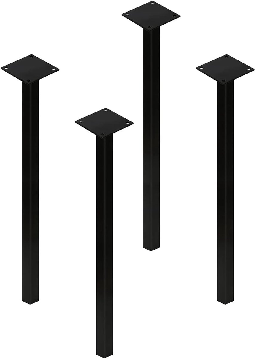 Poten, 4 stuks, 90 cm, verstelbare meubelpoten, poten van metalen bevestiging voor meubels/tafel/stoel/kantoor/keuken/kast/bank