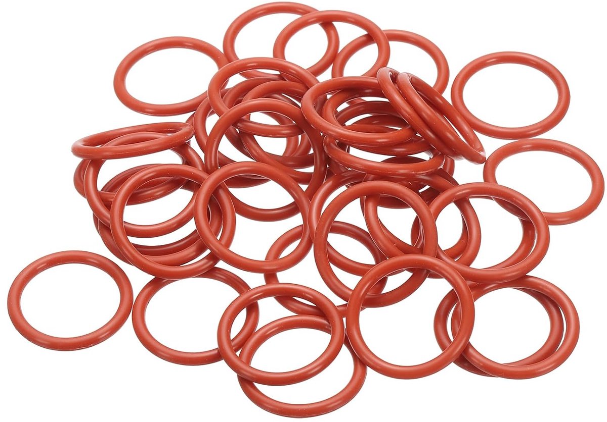 O-ring siliconen 30 mm OD 24 mm ID 3 mm breedte, 50 stuks metrische afdichting Vmq vervanging voor reparatie van hydraulische compressor, rood