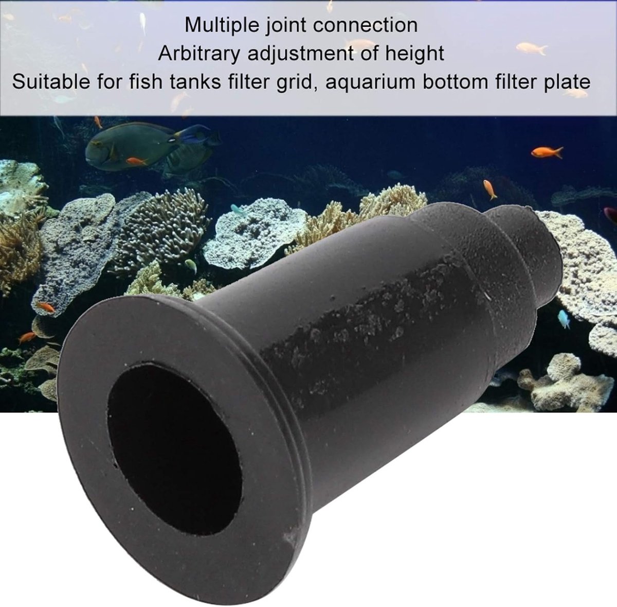 Filtratie Rooster, Plastic Aquarium Filtratie Rooster Board Ondersteuning Accessoire 30 STKS Verstelbare Hoogte Aquarium Bodem Filter Plaat Beugel (Zwart)